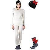 Merino.tech Merino Wool Base Layer Women Set - Midweight Merino Wool Underwear Women Top, Bottom