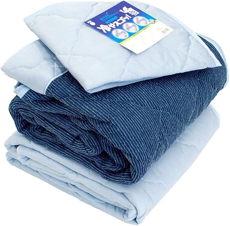 Amazon 東京西川 ひんやり 冷感 寝具 3点セット シングル ケット 敷きパッド ピローパッド 春 夏 秋のロングシーズン使える ブルー 洗える タオル地 ひんやり生地 リバーシブル キルトケット 肌布団 掛け布団 夏 敷きパッド 枕パッド 接触冷感 布団セット 冷や
