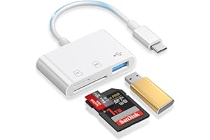 MOKEMAKE SD Card Reader USB C for iPhone 16 15, [MFi Certified] USB C SD Card Reader, 3-in-1 Memory Card Reader for SD Card/Micro SD Digital Camera Adapter Compatible with iPhone 16/15, SD Card Reader USB C