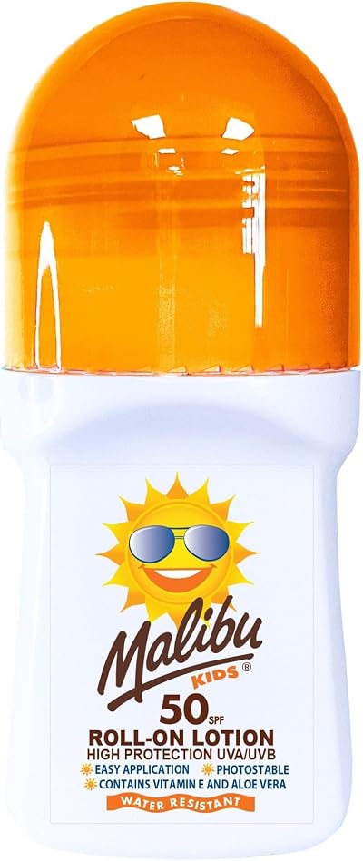 Malibu Kids SPF 50 Lotion Roll On Sunscreen 50ml High Protection