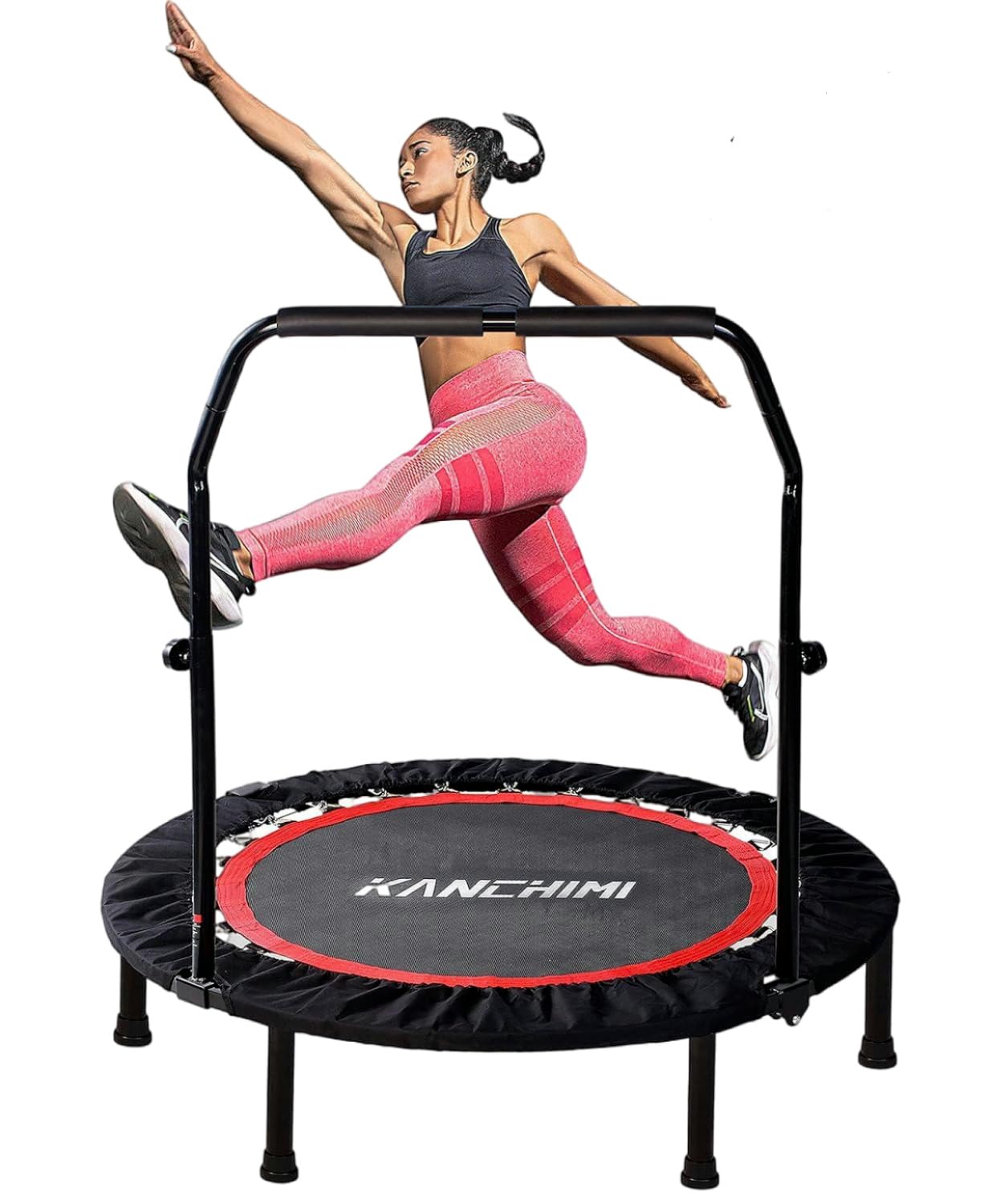 Photo 1 of **PARTS ONLY***Kanchimi 48" Folding Mini Fitness Indoor Exercise Workout Rebounder Trampoline with Handle, Max Load 330lbs(Black)