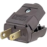 Leviton 15 Amp, 125 Volt, NEMA 1-15P, 2P, 2W, Plug, Straight Blade, Residential Grade, Polarized, Non-Grounding, 101-P, Brown