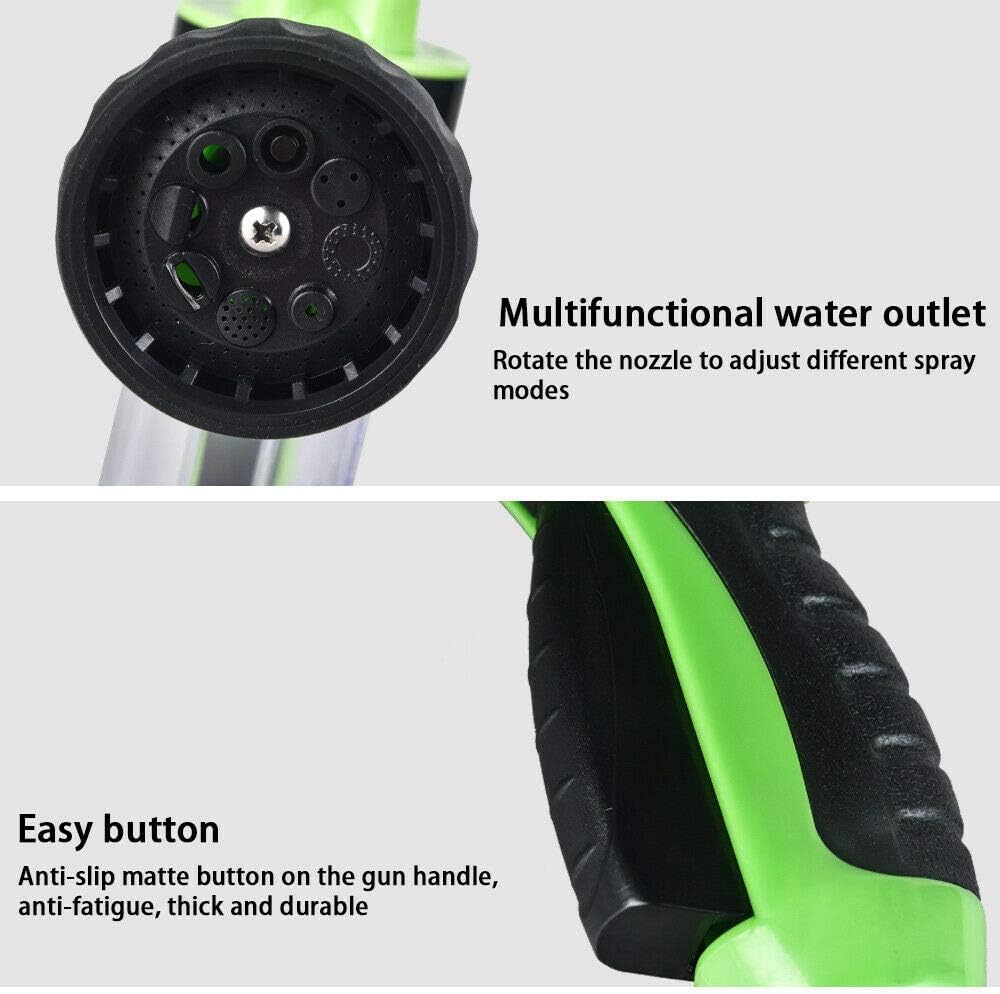 Garden Hose Pipe Spray Gun with Soap Dispenser, 8 Adjustable Patterns High Pressure Foam Hose Nozzle Sprayer - Image 4