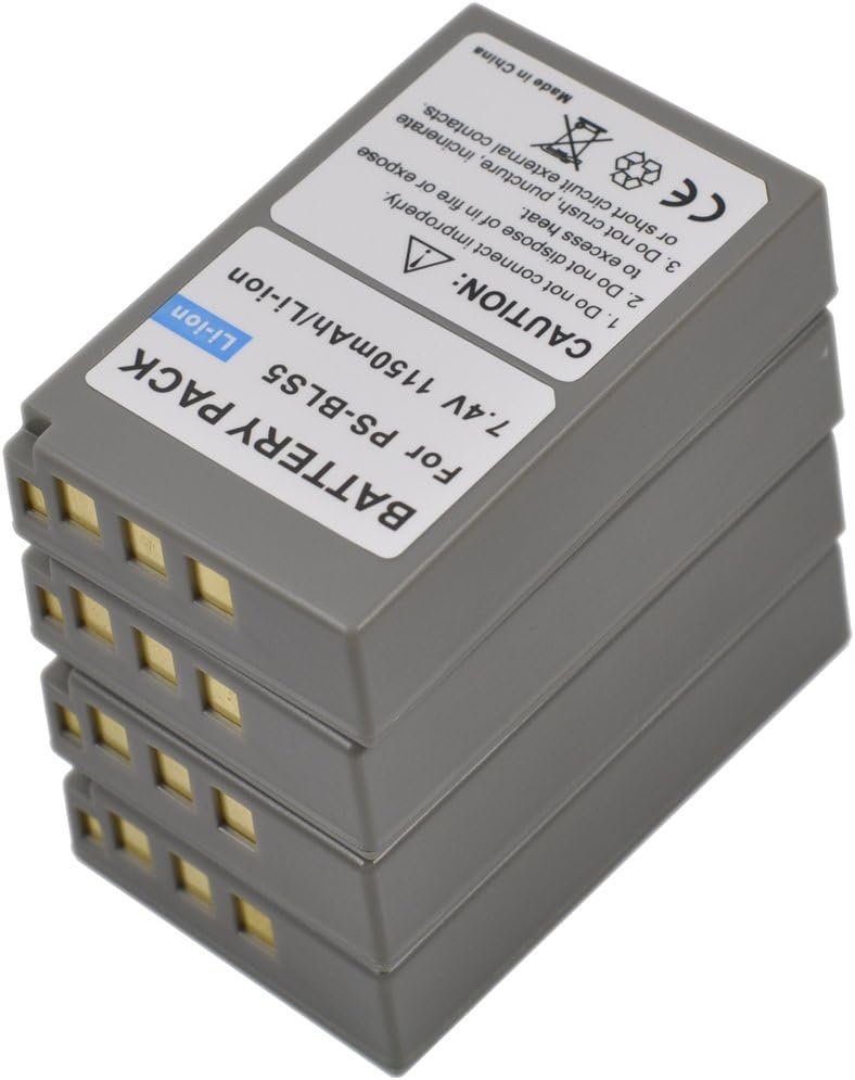 4x BLS-5 Battery for BLS5 BLS-1 BLS1 PS-BLS1 PSBLS1 BLS-50 BLS50 E-400 E-450 E-600 E-620 E-P1 E-P2 E-410 E-M10 EM10 E-PL1 PL1s E-PL2 E-PL3 E-PL5 E-PL6 E-PL7 E-PL8 E-PL9 E-PM1 E-PM2 Stylus1 Stylus1S