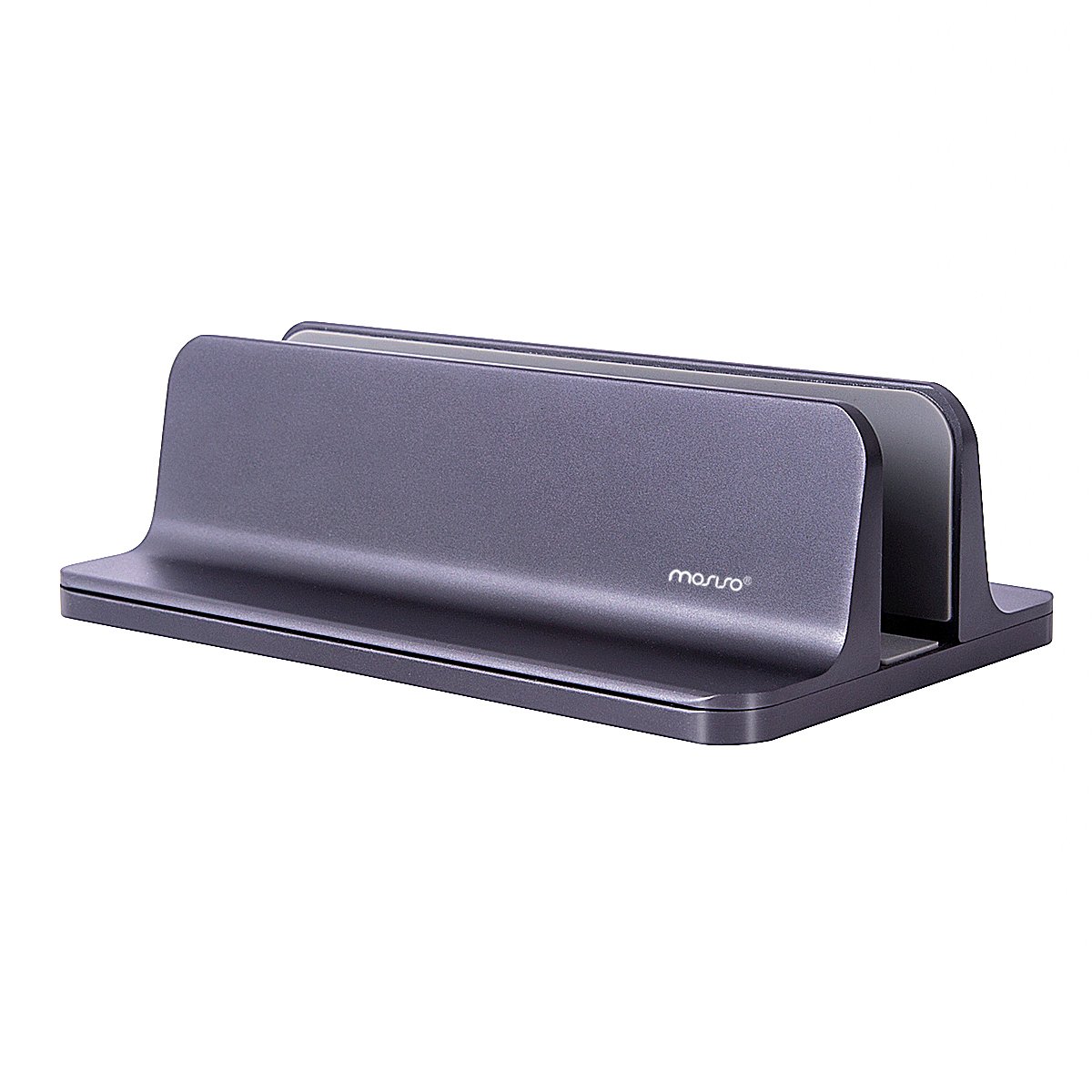 MOSISO Vertical Laptop Stand, Adjustable Aluminum Alloy Desk Holder Space-Saving Stand Compatible with MacBook Air/Pro/Laptop/Notebook/Computer/Tablet, Space Gray