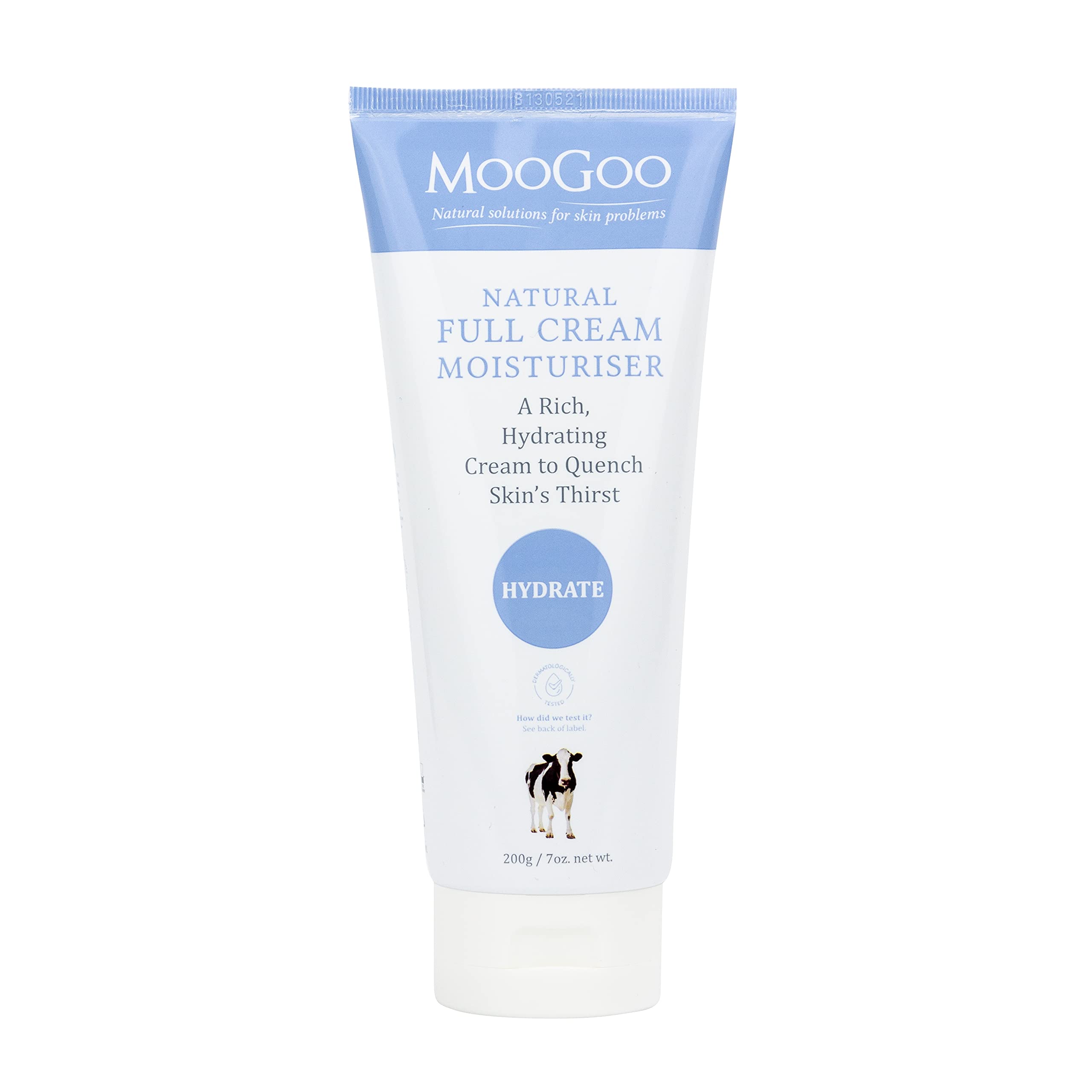 MooGoo Full Cream Moisturiser - Rich Hydrating Cream for Dry, Sensitive Skin – Paraben-Free, Phenoxyethanol-Free - Face & Body, All Ages - 200 g