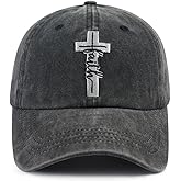 Jesus Cross Hat for Men Women, Funny Adjustable Cotton Embroidered Christian Religious Faith Baseball Cap