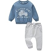 Toddler Baby Boy Clothes Long Sleeve Crewneck Sweatshirt with Pants Spring Fall Winter Outfits