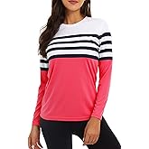KINGFEN Women's UPF 50+ Sun Protection Quick Dry Shirts Hiking Long Sleeve Tops
