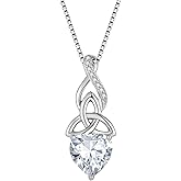Inpasne Infinity Celtic Knot Necklace for Women 925 Sterling Silver Irish Necklace Birthstone Jewelry Gifts for Her