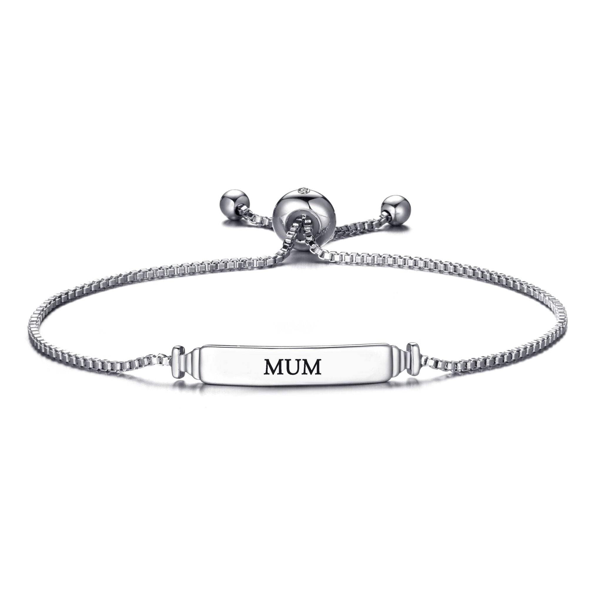 Philip Jones Mum ID Friendship Slider Bracelet Created with Zircondia® Crystals