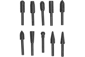 ZenithAur Double Cut Carbide Rotary Burr Set 1/4in Shank Tungsten Steel for Rotary Tool, Drill Attachments for Deburring Hard