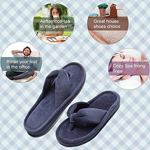 INFLATION Women's Thong Flip Flops House Indoor Slippers Fluffy Slippers Slip on Outdoor Slippers for Women