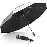 Fulynmen 46 Inch UPF50+ Sun Umbrella UV Protection UV Umbrellas For Sun Protection Large Compact Travel Umbrella 10 Ribs Double Canopy Inverted Windproof Umbrella Auto Open Close