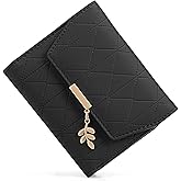 RNIEGA Small Wallet Women Leather RFID Blocking Card Holder Compact Wallets Zipper Coin Pocket with ID Window