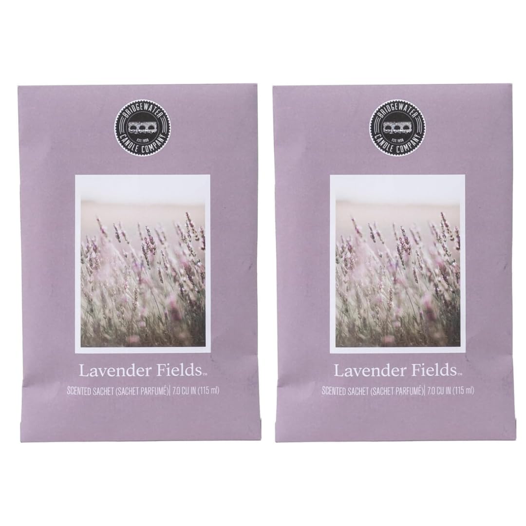 Bridgewater 2 pack of LAVENDER FIELDS Large Scented Sachet Bag, Drawer Fragrance Wardrobe Air Room Freshener for Living Room Bedroom Bathroom Laundry Basket or Car