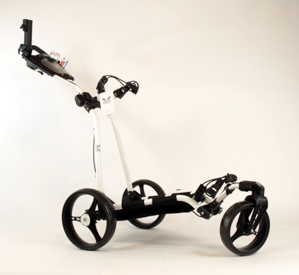 Golfcart Yorrx® SL Pro 6 Master / Golftrolley "TOPSET" black&white Golfwagon (with Umbrella holder and many other extras)