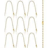 10 Pcs Gold Ball Chain 4.7 Inch Bead Extension Keychain Cord Bead Chain with Connector Clasp for DIY Crafts, Jewelry Making, Keychain, Dog Tag, Decoration