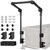 Wagon Push Handle with Hook and Loop Strips, Fits Round/Square Frame Wagons | Universal Fit Strollers &amp; Beach Carts, Adjustable Length, Tool-Free Attachment, Durable for Camping, Gardening, or Shopping