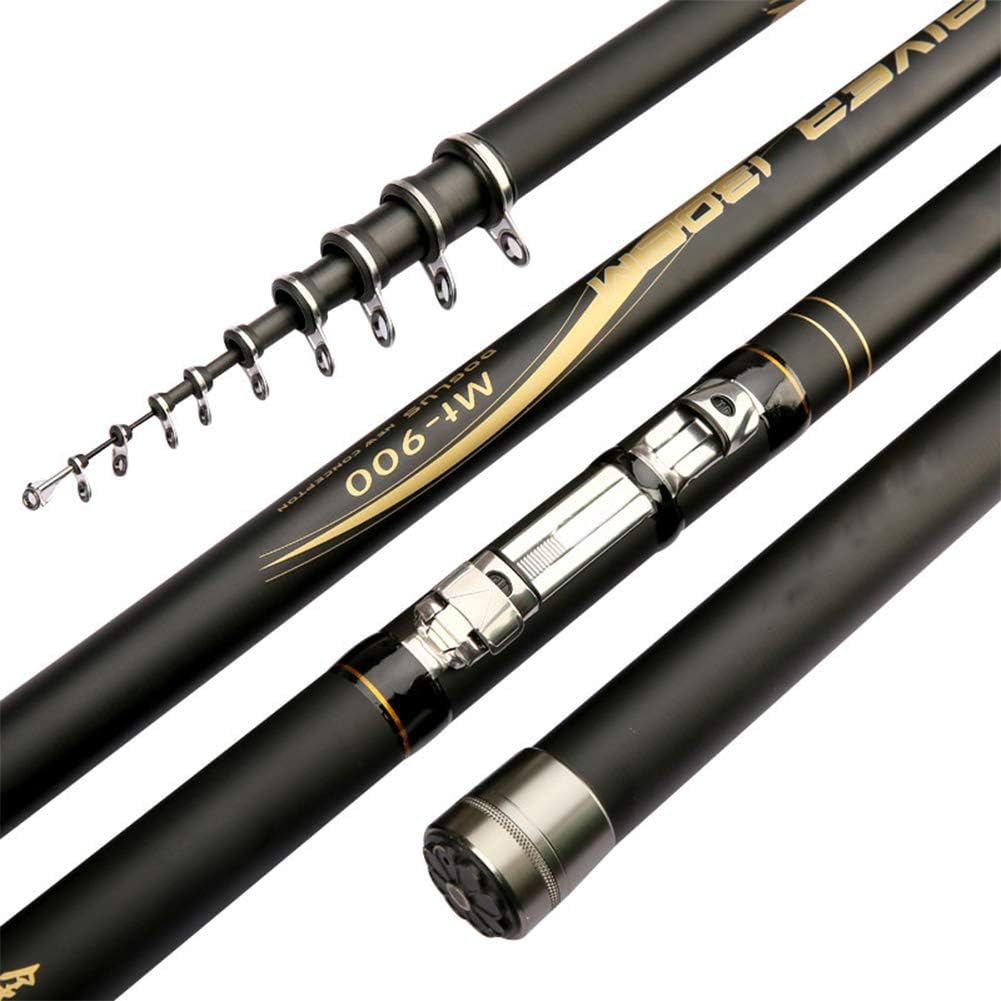 Telescopic Fishing Rod Reel Combos with Carbon Fiber Fishing Pole, Spinning Reels and Fishing Accessories for Travel Ocean Saltwater Freshwater Fishing Rod Kit