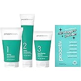 Proactiv Clean 3 Step Acne Routine w/ Pimple Patches- Sulfur Acne Treatment Cleanser, Azelaic Acid Serum, and Facial Moisturizer for Sensitive, Acne-Prone Skin- 30 Day Acne Kit with Pimple Patches