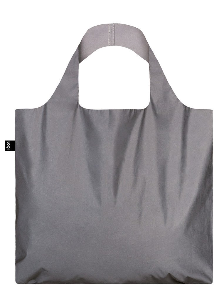 LOQI Artist Canvas & Beach Tote Bag, 50 cm, 20 L, Reflective Silver