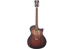 D'Angelico Guitars Electro Acoustic 6 String Solid-Body Electric Guitar, Right, Aged Mahogany (DAPLSG200AGDCP)