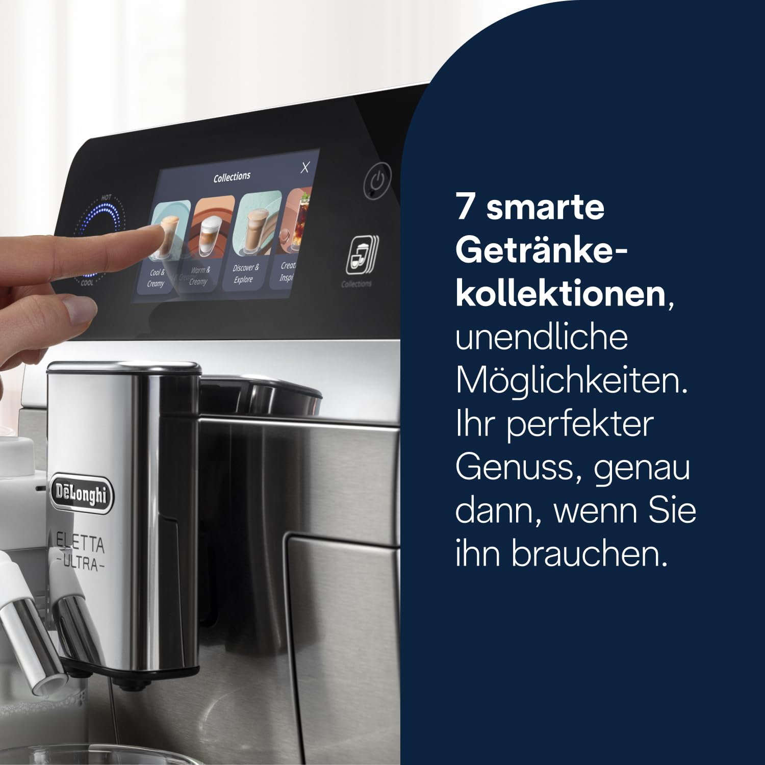 De'Longhi Eletta Ultra Kaffeevollautomat NEU - LatteCrema Milchsystem, 50+ heiße & kalte Getränke, besonders leise, intuitives Farb-Touchdisplay, einfache Reinigung, Metallgehäuse (ECAM472.85.MB) 6