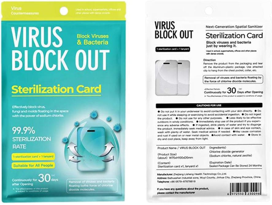 ningxiao586 10PCS Air Disinfection Card, Portable Air Sterilization Card Lanyard Protection Card Air Purifier for Indoors Outdoors