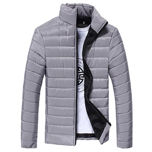 FRAUIT Herren Winterjacke Baumwolle Stand Zipper warme Winter dicken Mantel Übergangsjacke Steppjacke?Männerjacke Kapuzenjack