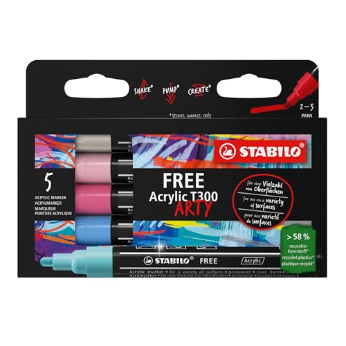STABILO FREE - Acrylic Marker - ARTY - T300 Round Tip 2-3mm