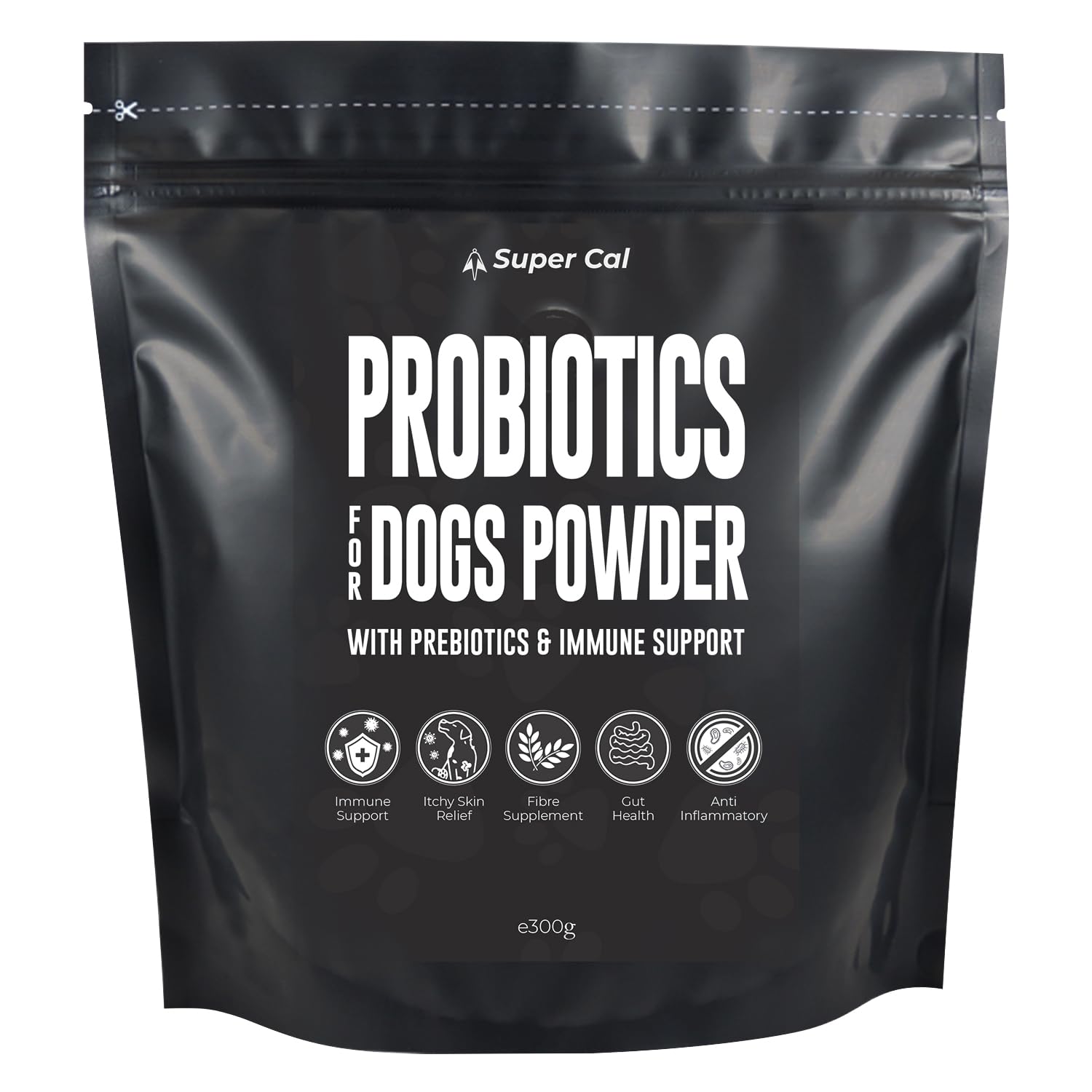 UKs Most Advanced Probiotics for Dogs Powder - 300g (60 Serves) | Pre and Probiotics for Dogs + Beta Glucans for Immune Support + Fibre Supplement | For Gut Health by Super Cal