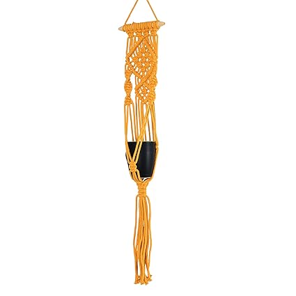 Pooja ki Potli Pack of 2-Sugandh Macrame Plant Holder/Plant Hanger/Planter-Handmade Washable-Indoor Outdoor-Boho Garden Decor Home D