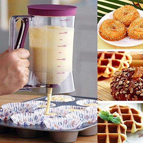 Cup Cake Batter Dispenser, SENREAL Pan Cake Cookie Cake Muffins Batter Dispenser Kitchen Easy Pour Kitchen Tool