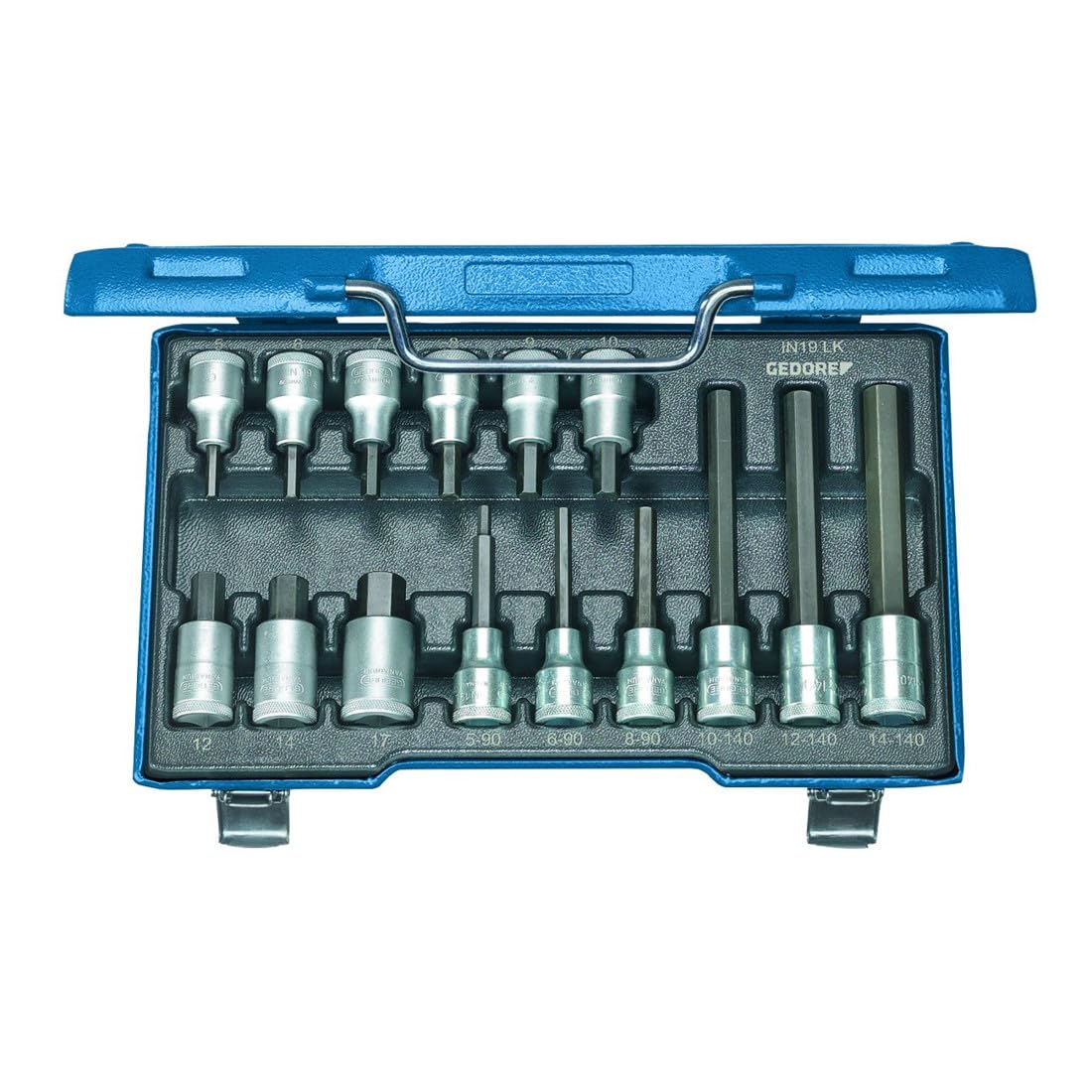GEDORE LKM 19 Screwdriver Set 1/2 Inch 15-Piece Inner 6-Carat 5-17 mm