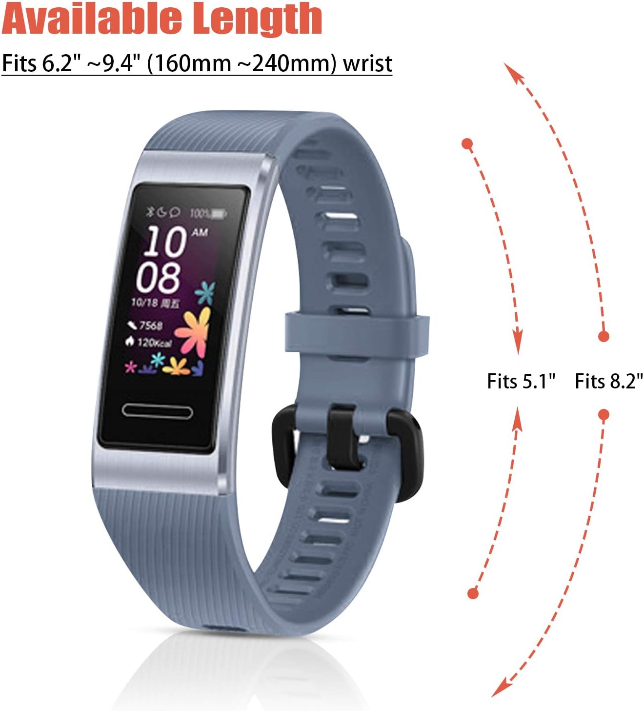 teyiwei Rock Cyan Soft Silicone Wrist Strap Compatible for Band 3 Pro Replacement Watch Band Bracelet Compatible with Band 4 Pro - Image 3