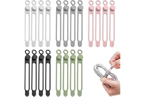 Data Cable Organizer, Upgrade Silicone Cable Ties Reusable Cable Management Organizer, Multipurpose Elastic Cord Organizer fo