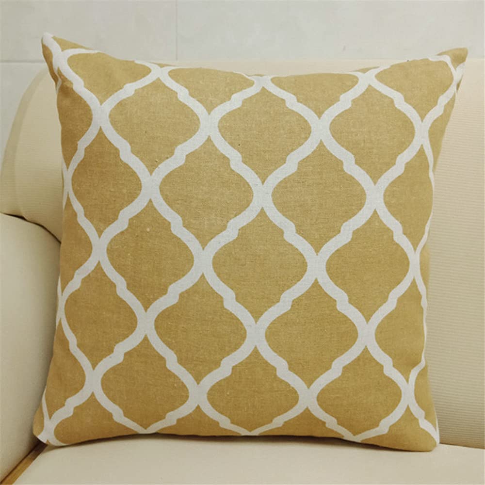 AUTUCAU 24 X 24 Inch Home Decorative Bohemian Linen Square Throw Pillow Case Cushion Cover for Sofa Chair Couch/Bedroom Geometric Pillowcase