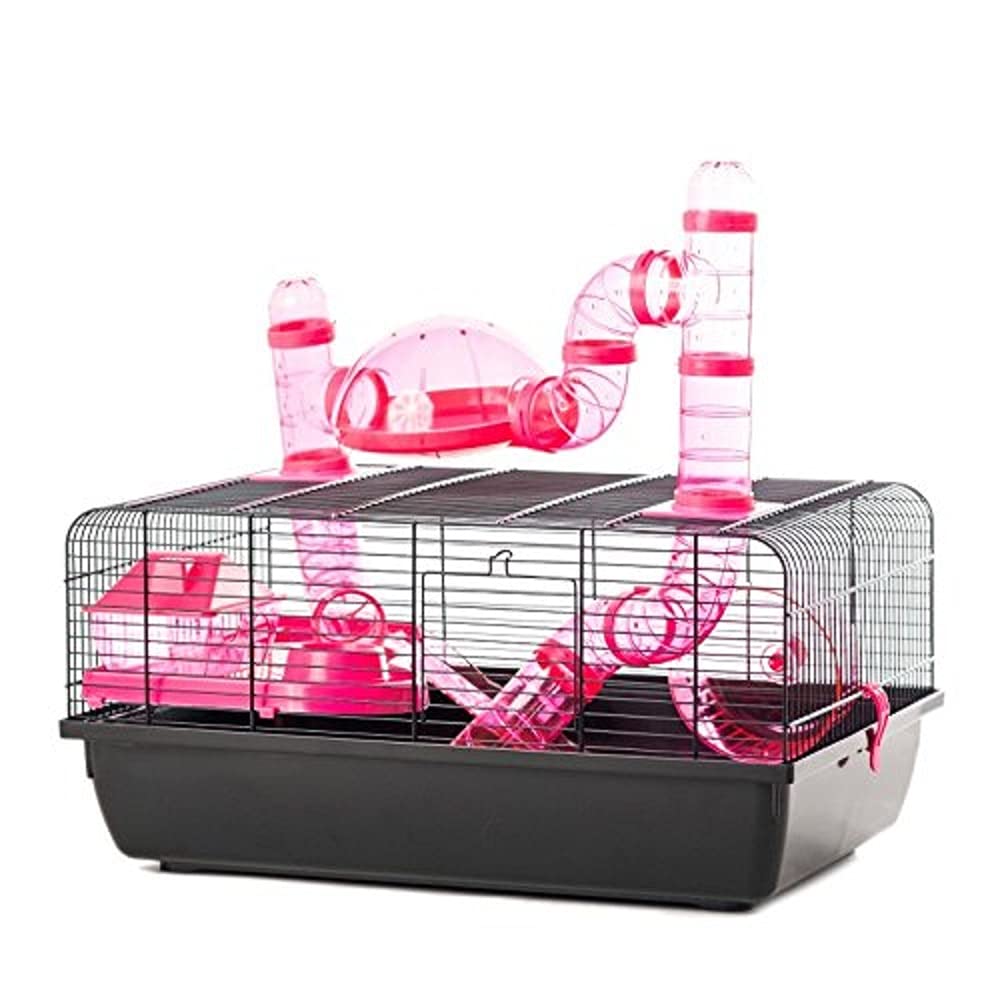 Little Friends Landmark Animal Cage with Accessories, Small, 58 x 38 x 29 cm, Pink
