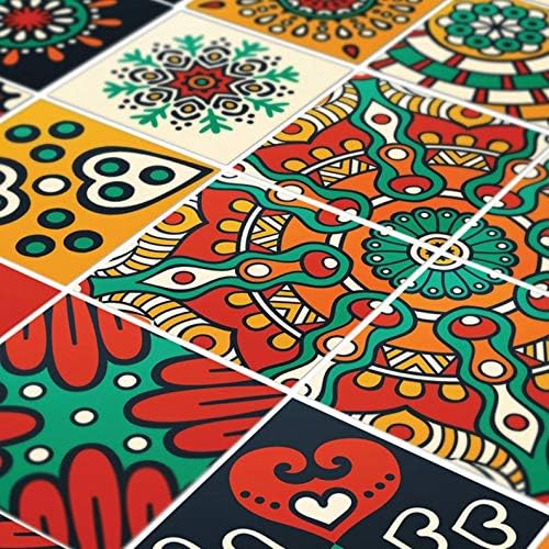 Tiles Stickers Decals - Pack of 24 Tiles - Tiles Decals (Floor - 11.9 x 11.9 inches, Maya Tile Stickers)