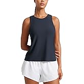 CRZ YOGA Cloudweight Crew Neck Workout Tanks Lightweight Athletic Gym Tops for Women Soft Basic Running Sleeveless Shirts