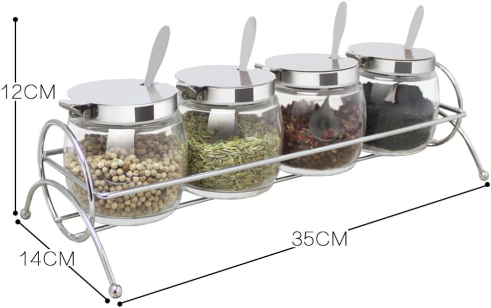 UGKSHHLDHDSDG Transparent spice jar Seasoning jars Seasoning bottle feeding box Chicken essence Salt Chili oil tank Kitchen table-B