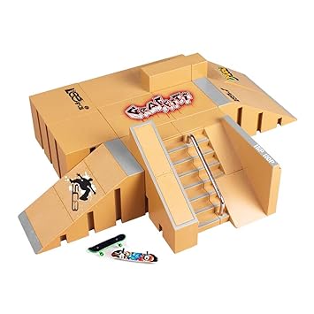 KidsHobby Mini Fingerskateboard-Park Kit mit 8 unabhängige Anbauteile und 2 Fingerboards