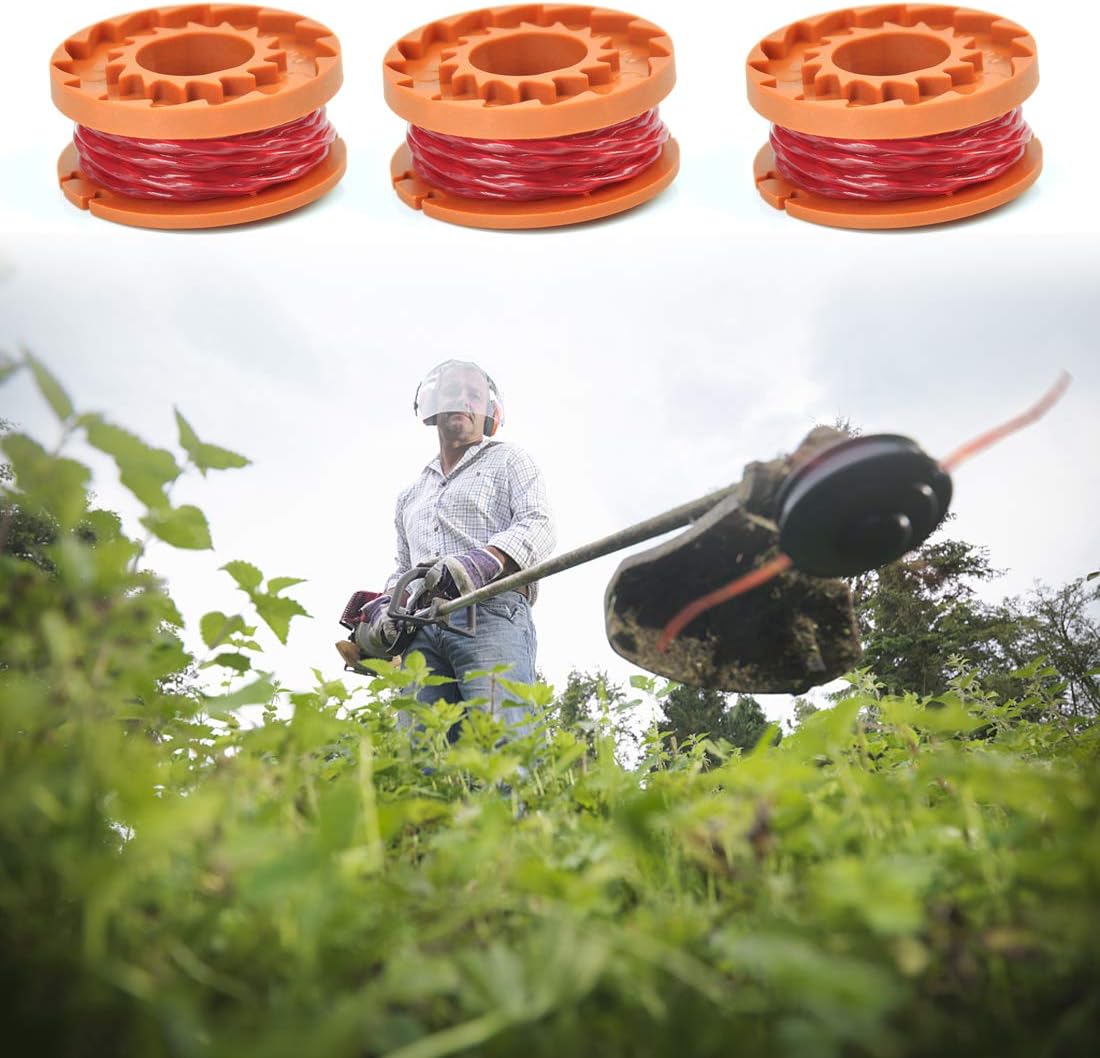 SEISSO String Trimmer Replacement Line Spool, 10ft 0.065'' Grass Trimmer Line with Trimmer Cap Cover, Weed Eater Autofeed Spool for Worx WG150-WG157 WG160 WG160.1 WG160.2 WG164 WG165 WG175 WG180 etc. : Garden & Outdoor