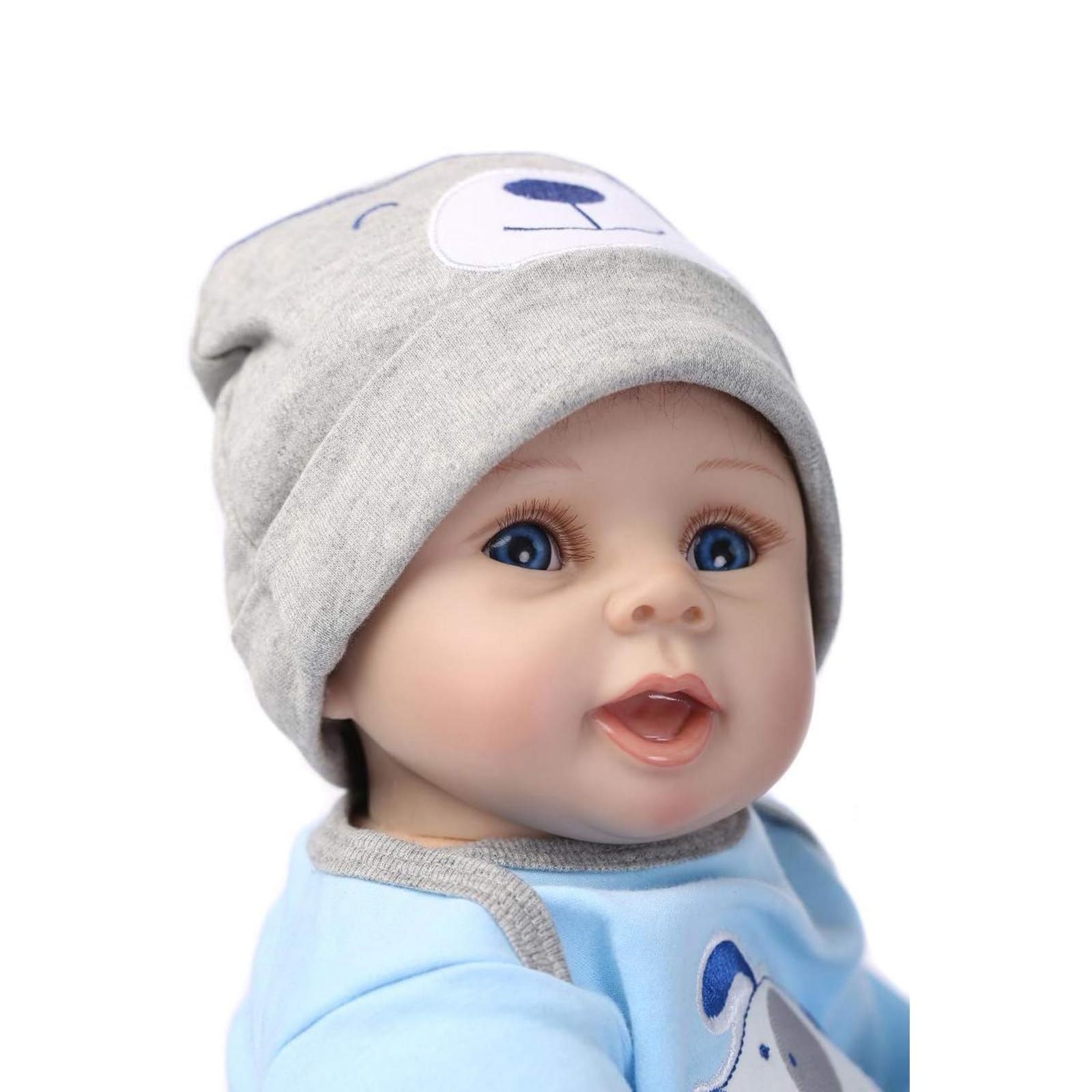 ZIYIUI Reborn Baby Dolls 22 Inch 55cm Realistic Silicone Vinyl Soft Baby Handmade Reborn Dolls Lifelike Newborn Reborn Toddler Boys Magnetic pacifier Boy Girl Toys Xmas Gift