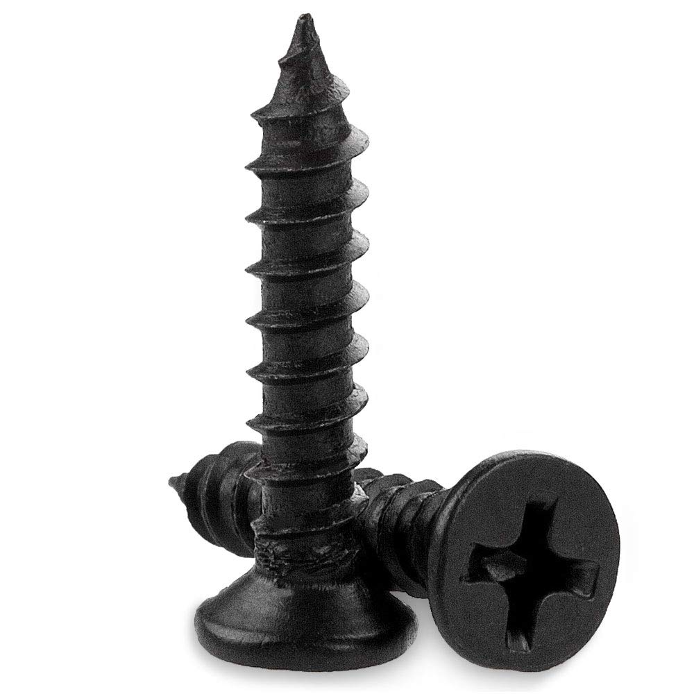 STARVAST 100pcs Phillips Modified Truss Head Wood Screws, Black Stainless Steel Self Tapping Screws (M4 x 20mm)