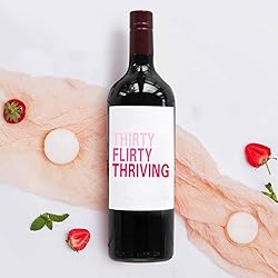 30th Birthday Wine Bottle Label,Funny Cute Wine