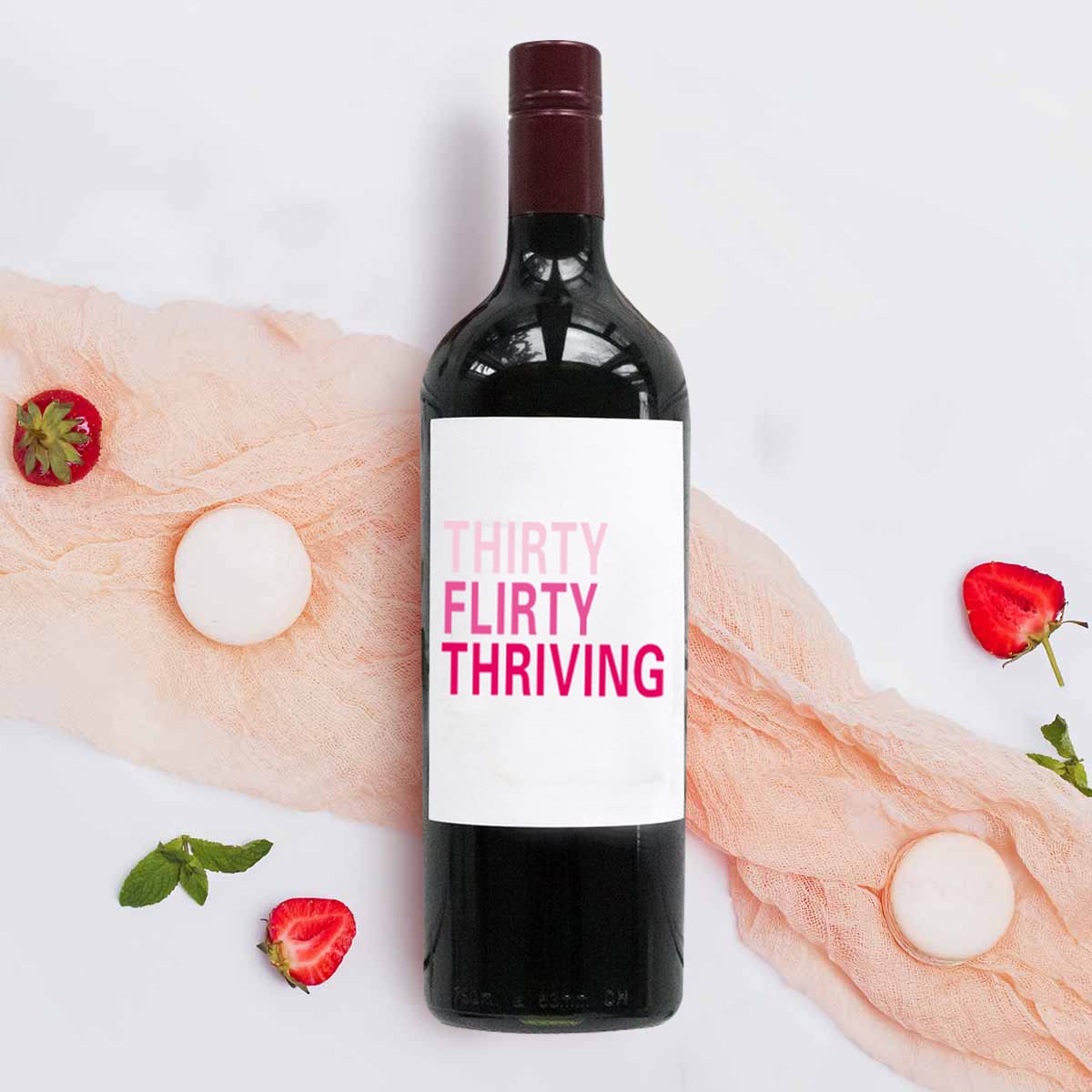 30th Birthday Wine Bottle Label,Funny Cute Wine