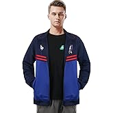 Mens Football Coach Costume Blue Jacket Pants Tracksuit Coat Soccer Suit Sportswear Training Halloween Cosplay Outfit