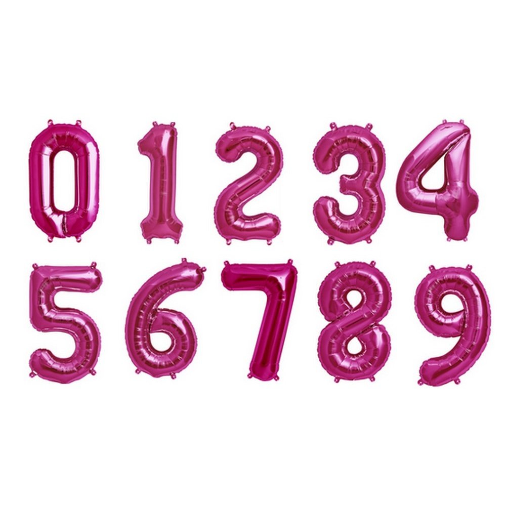 2 Magenta 16" Number - Packaged. Foil Balloons